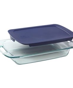 Pyrex Easy Grab 3-quart Glass Baking Dish with Blue Lid