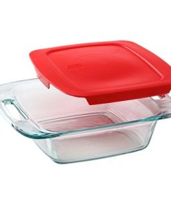 Pyrex Easy Grab 8" Square Glass Baking Dish with Red Lid